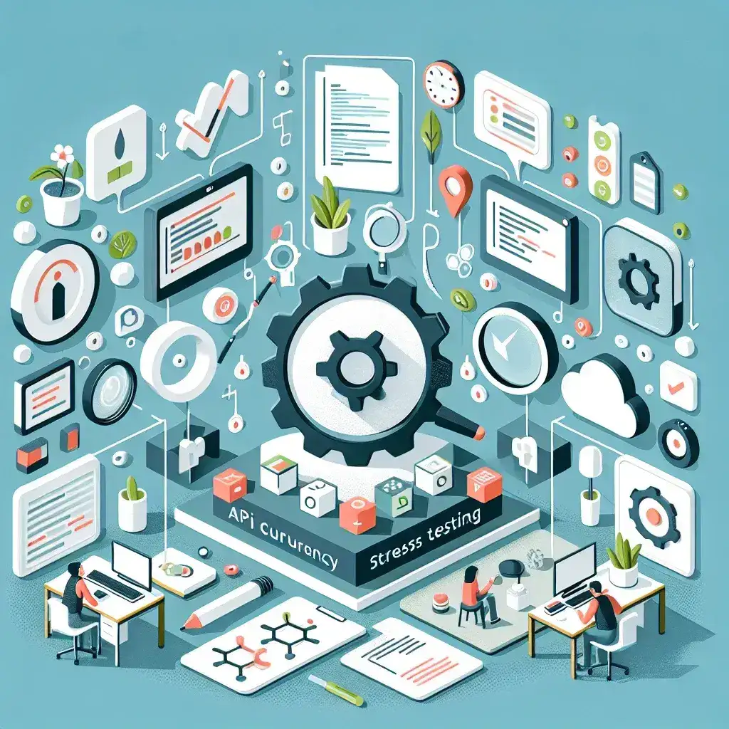 "Graphical representation of API concurrency stress testing tools, illustrating key metrics and performance indicators for modern development teams in software development."